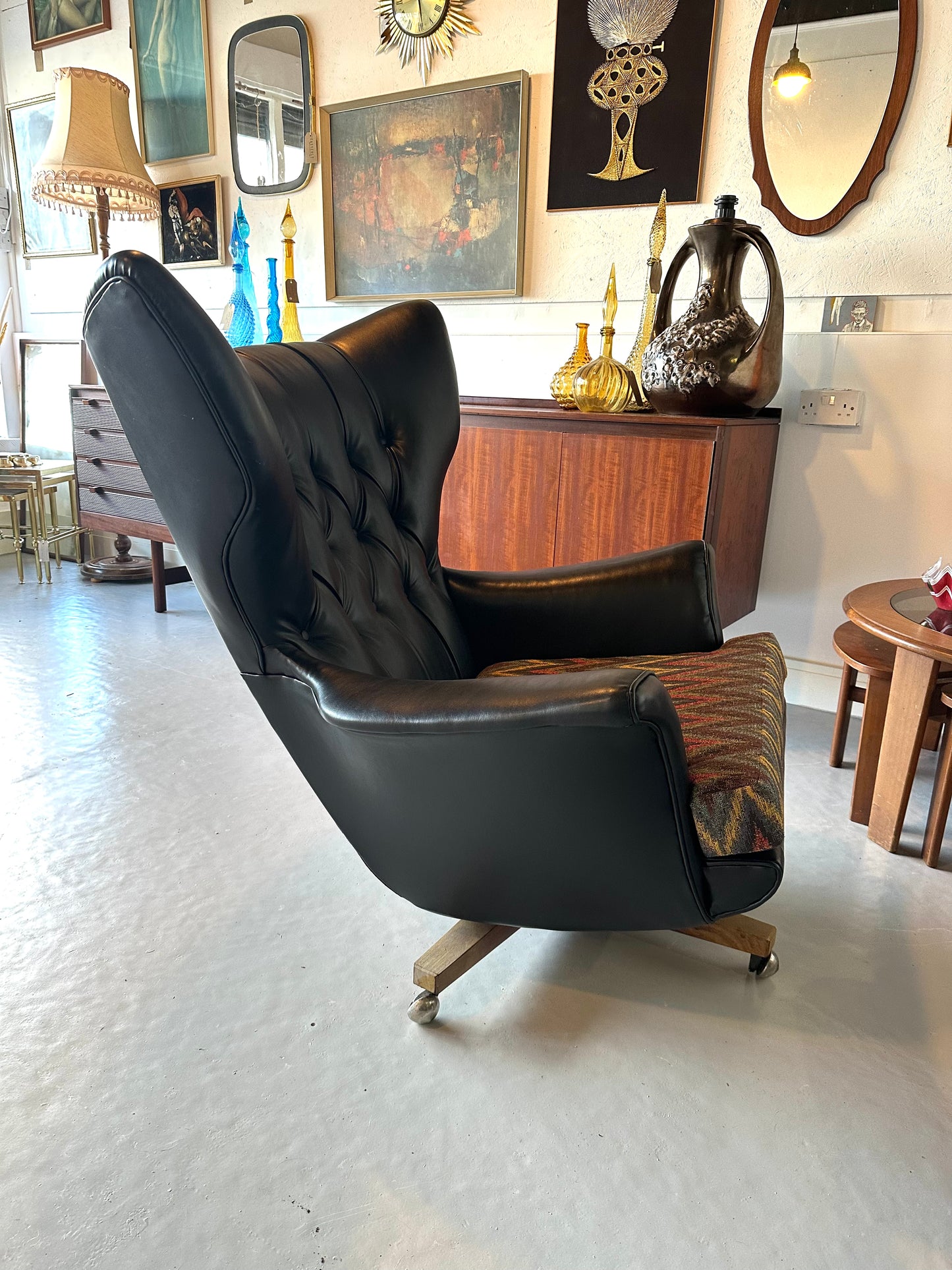 G Plan 6250 swivel chair, fully reupholstered