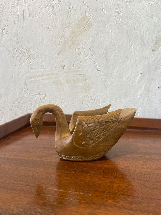 Carved Wooden Swan