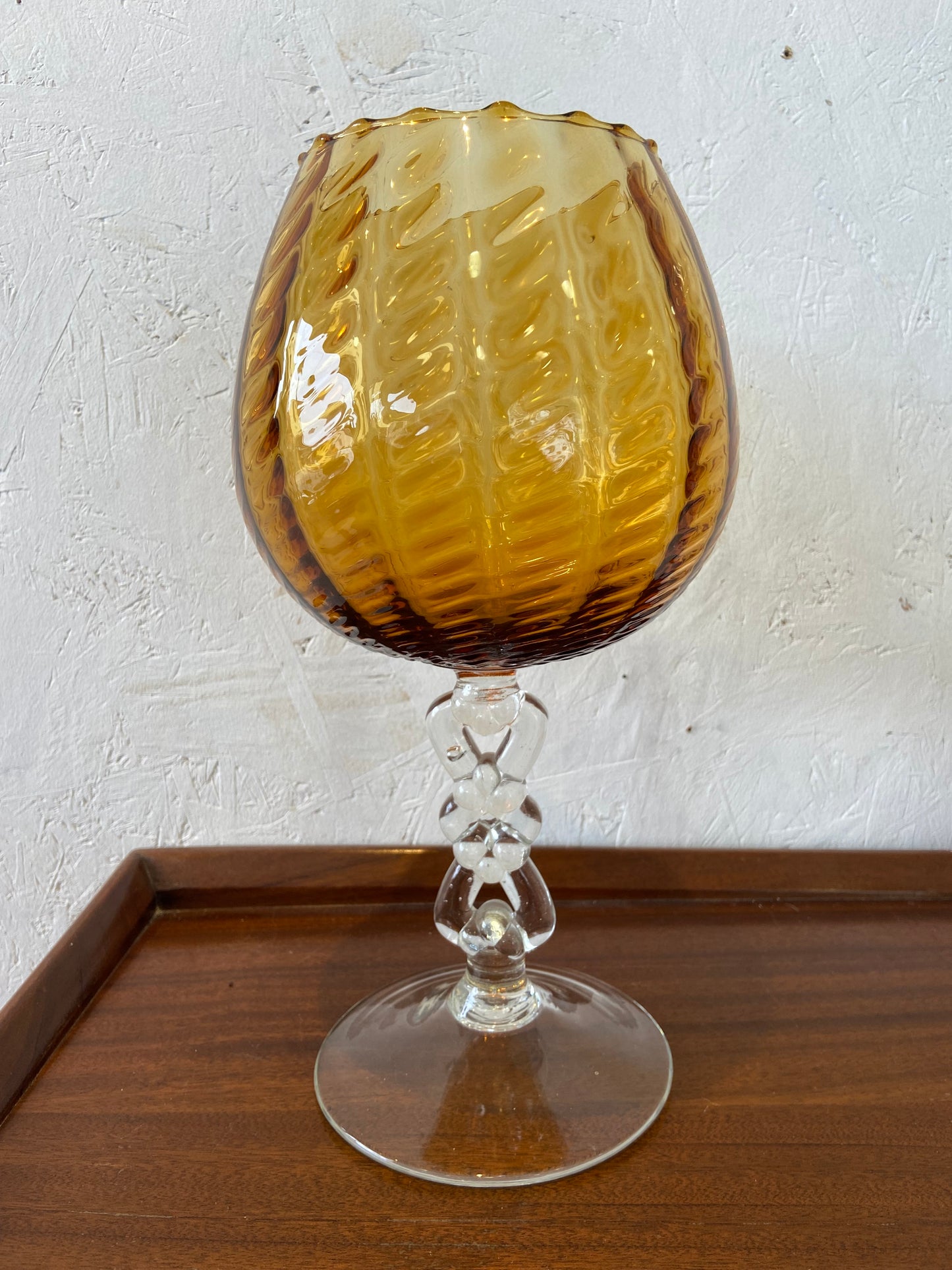 1960's Empoli Large Amber Glass Vase