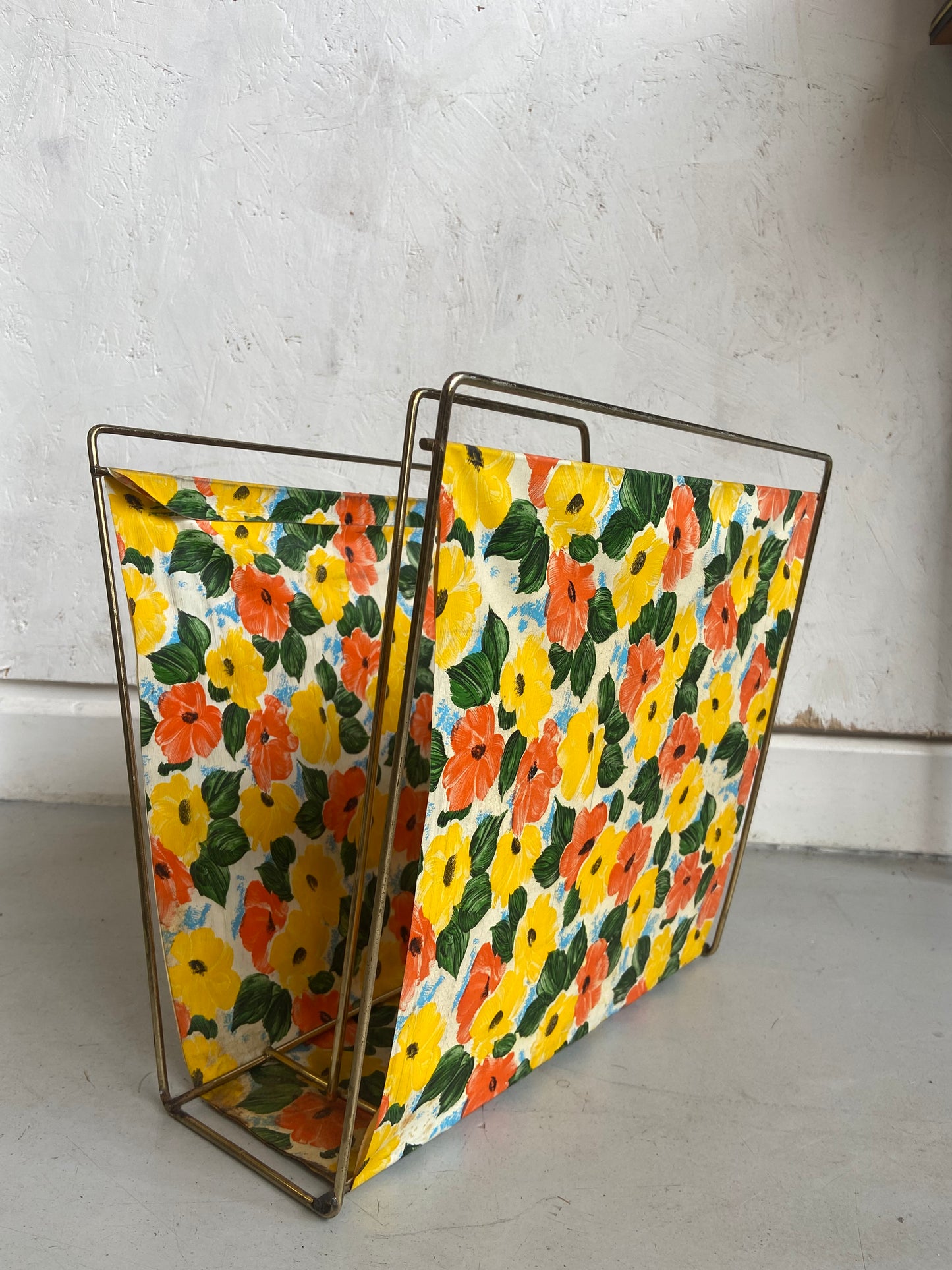 Floral Fabric Magazine Rack