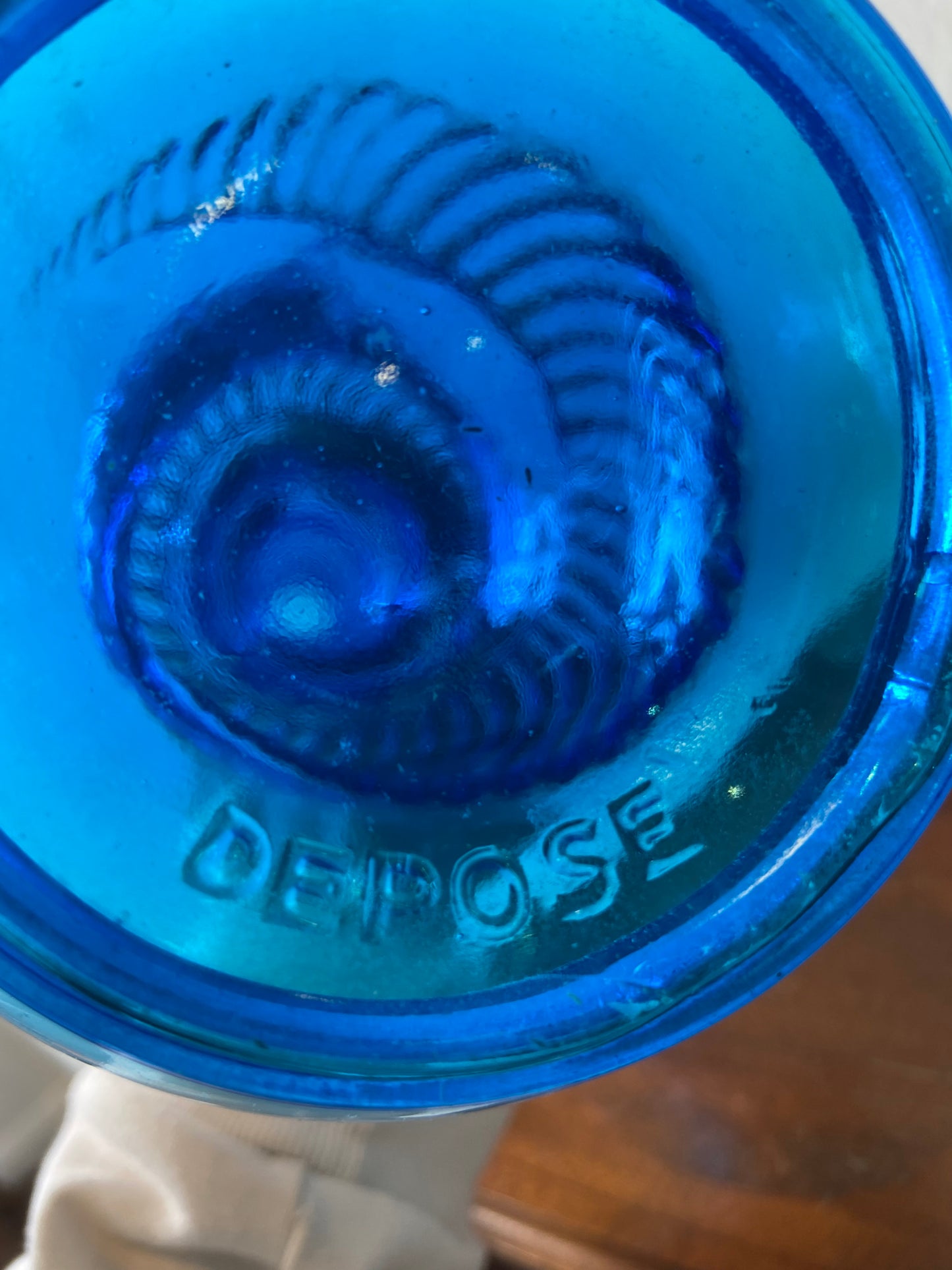 Depose Blue Glass Genie Bottles
