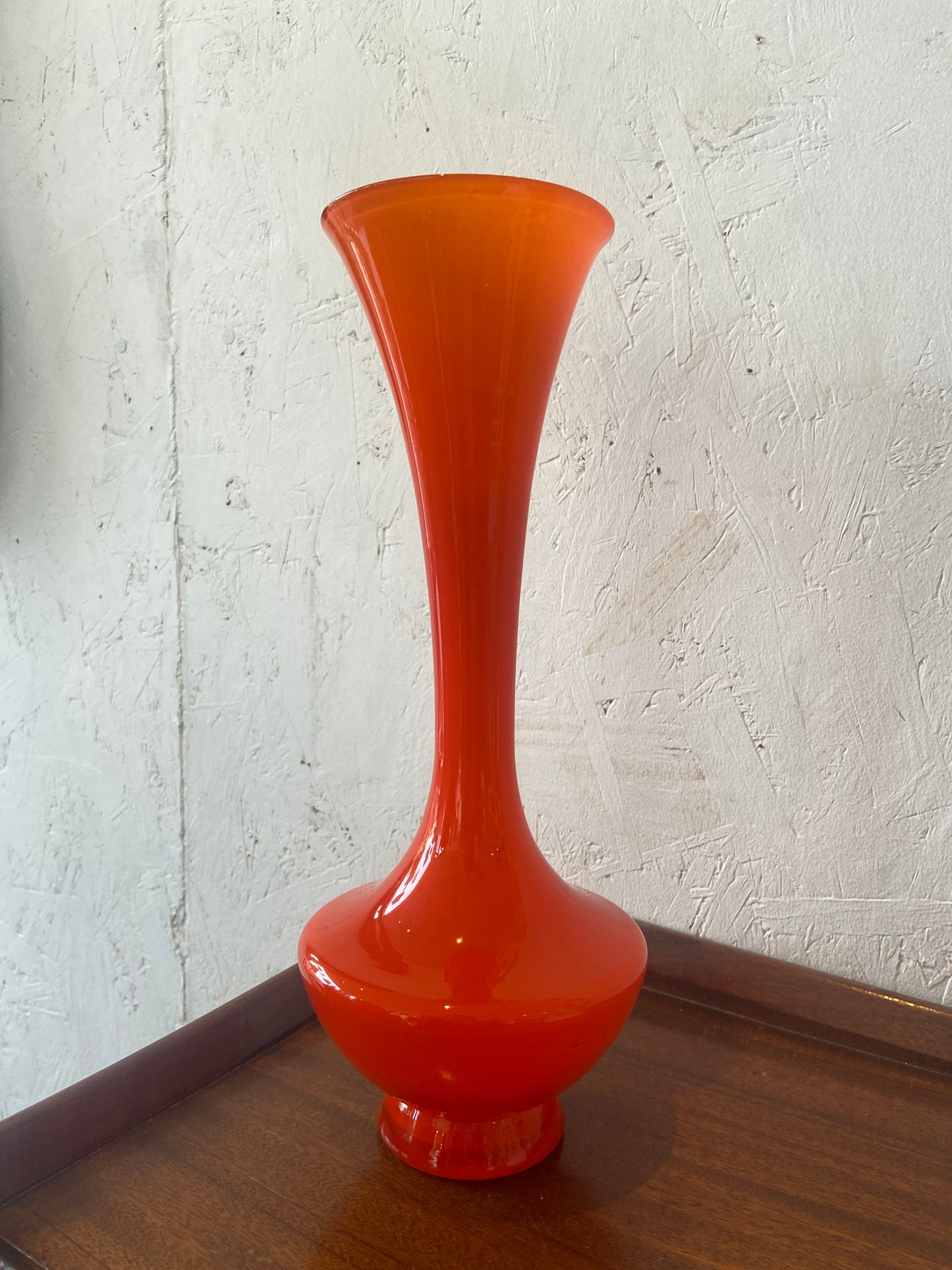 Mid-Century Scandinavian Art Glass Orange Vase