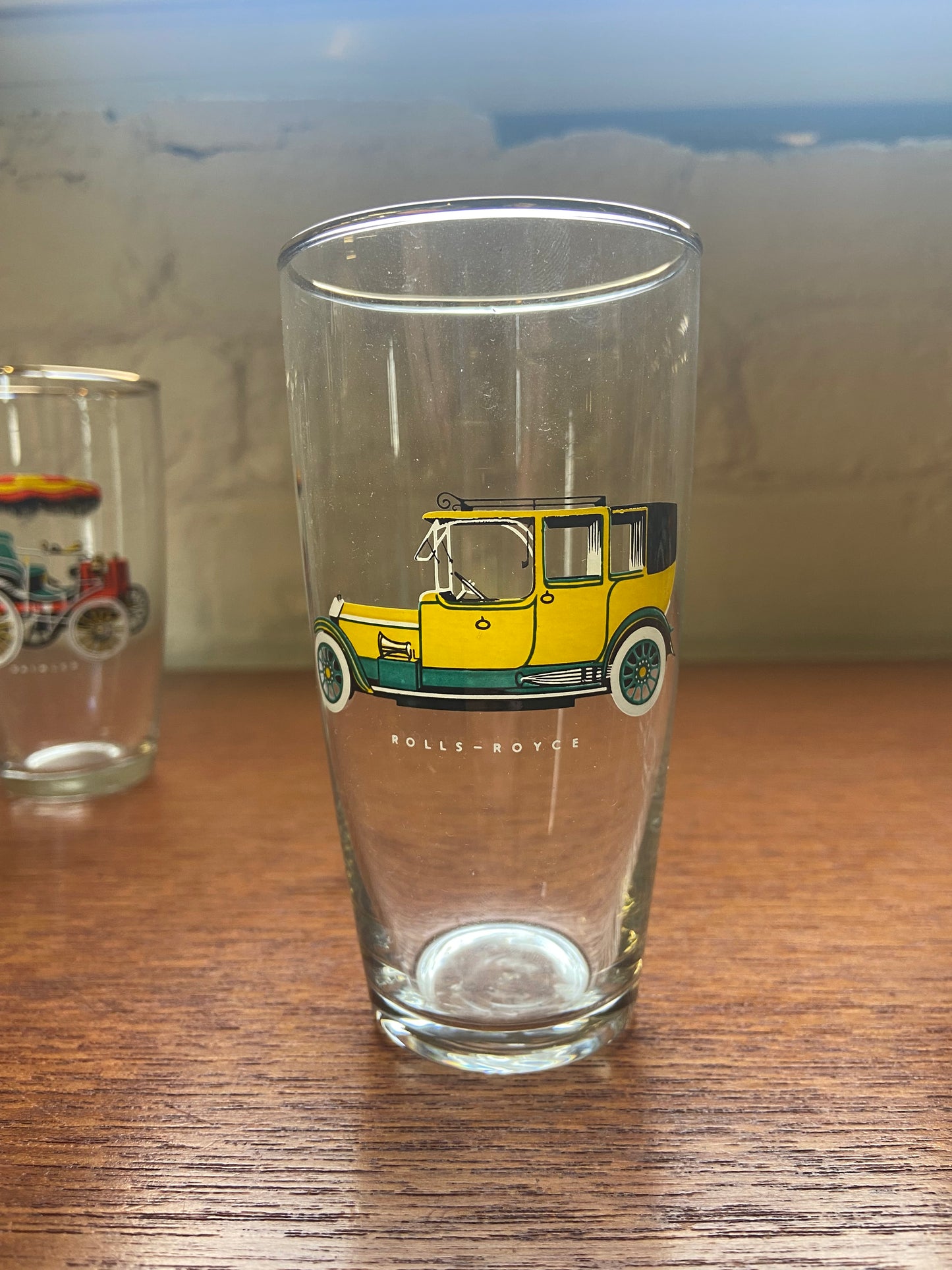 Set of Six Vintage Car Tumbler Glasses