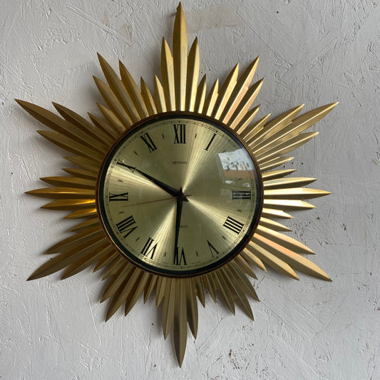 Metamec Brass Starburst Clock