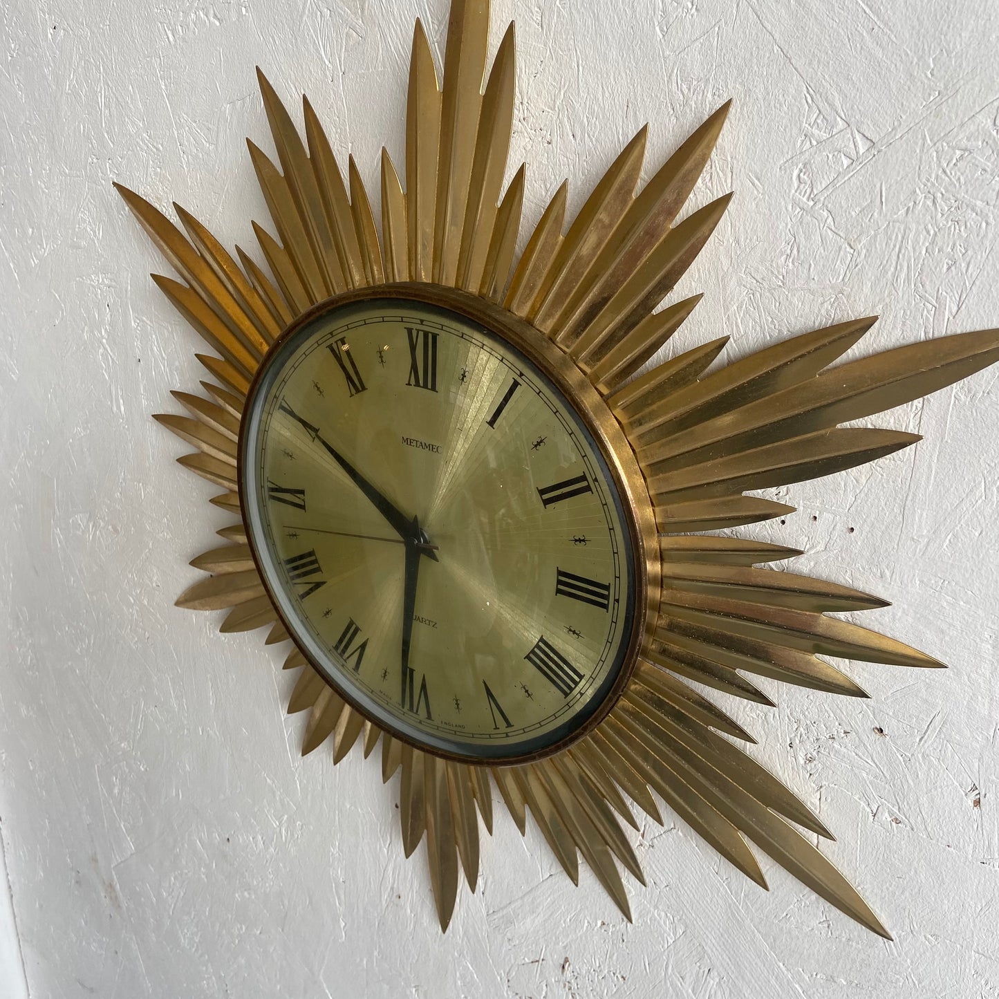 Metamec Brass Starburst Clock