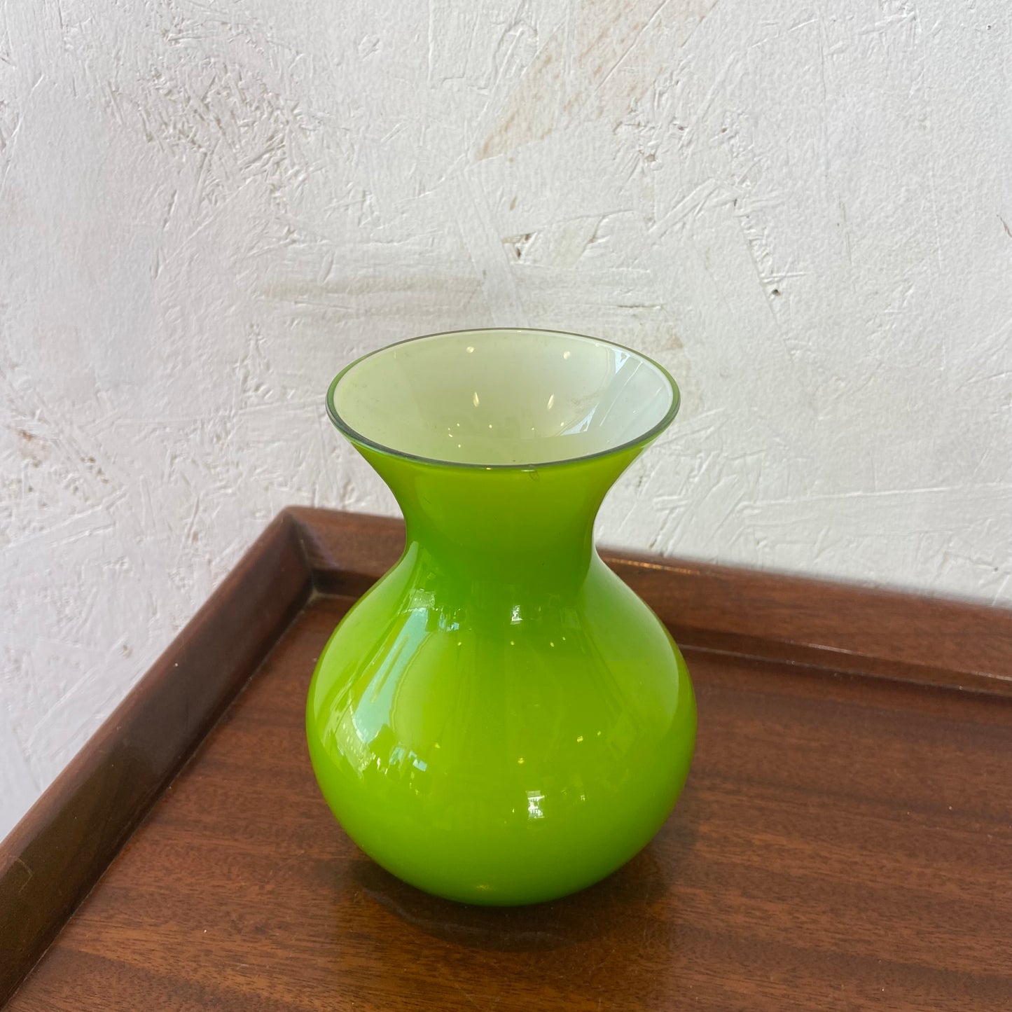 Lime Green Swedish Art Glass Vase