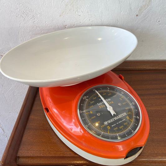 Vintage Orange Waymaster Kitchen Scales
