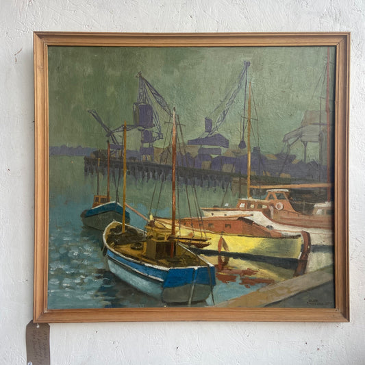 'Poole Harbour'  Original Oil Painting by Olga Shipston 1975