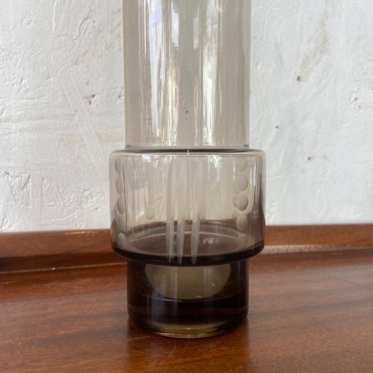 Mid-Century Smoked Glass Vase