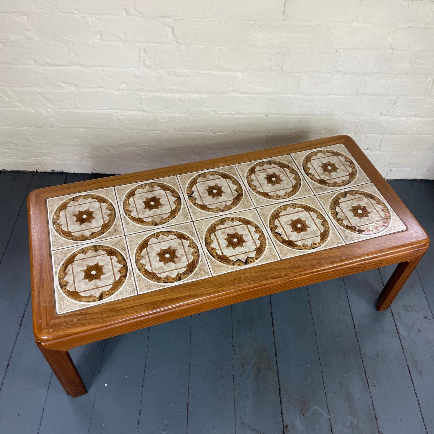 1970s G Plan Teak Ceramic Tile Rectangle Coffee Table