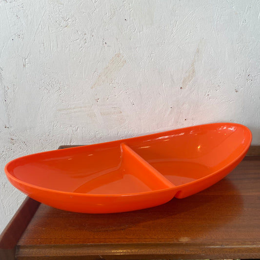 Orange Vintage Plastic Serving Dishes