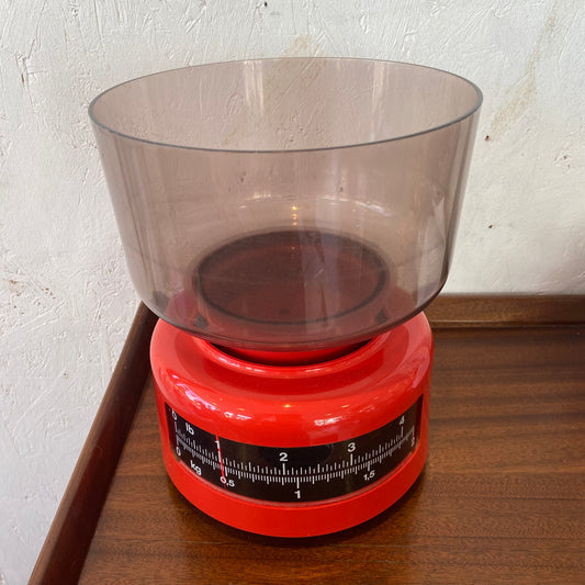 Vintage Red Plastic Kitchen Scales