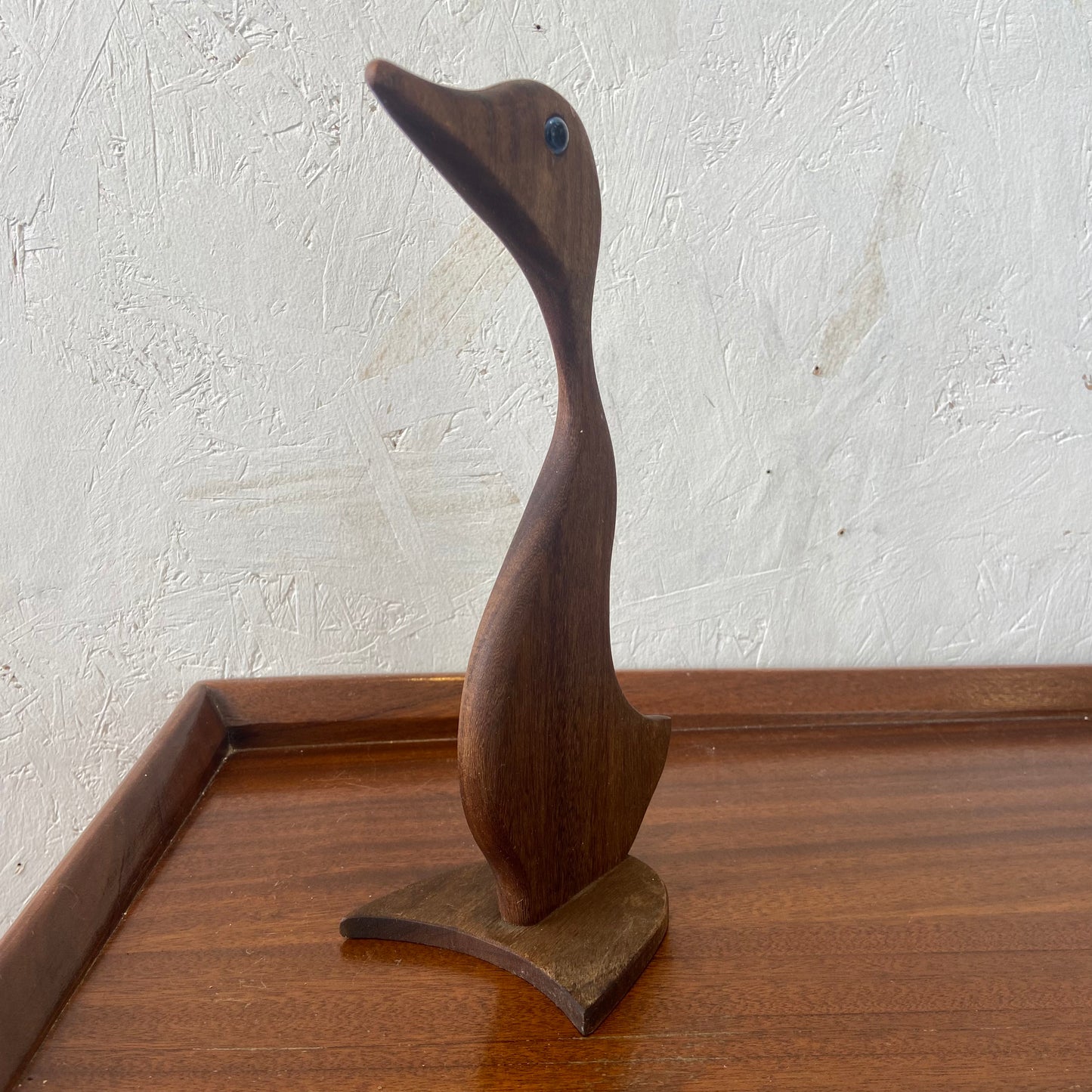 Vintage Teak Flat Duck Figure