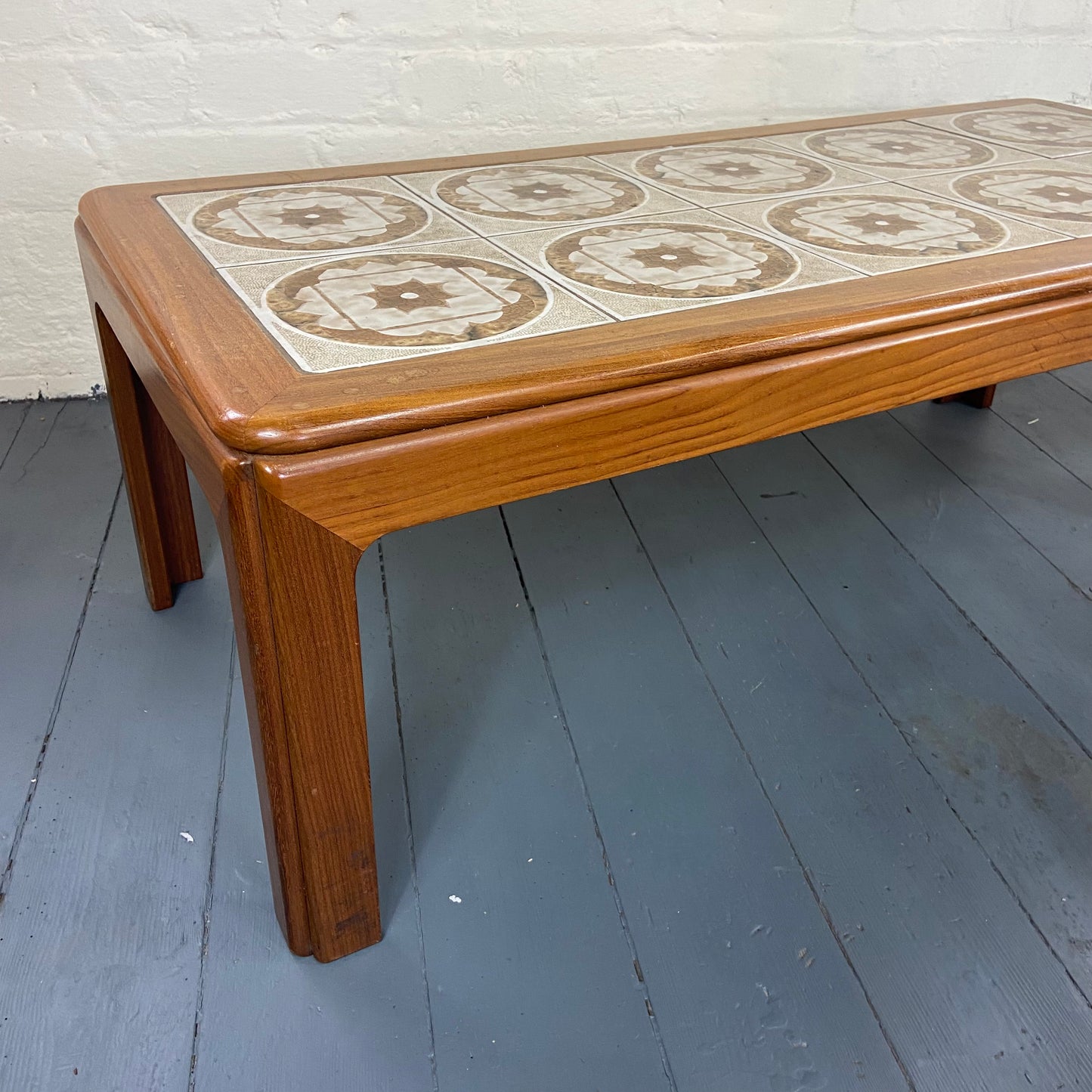 1970s G Plan Teak Ceramic Tile Rectangle Coffee Table