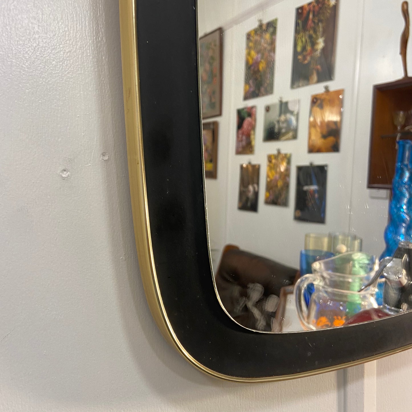 Vintage Black and Gold Mirror