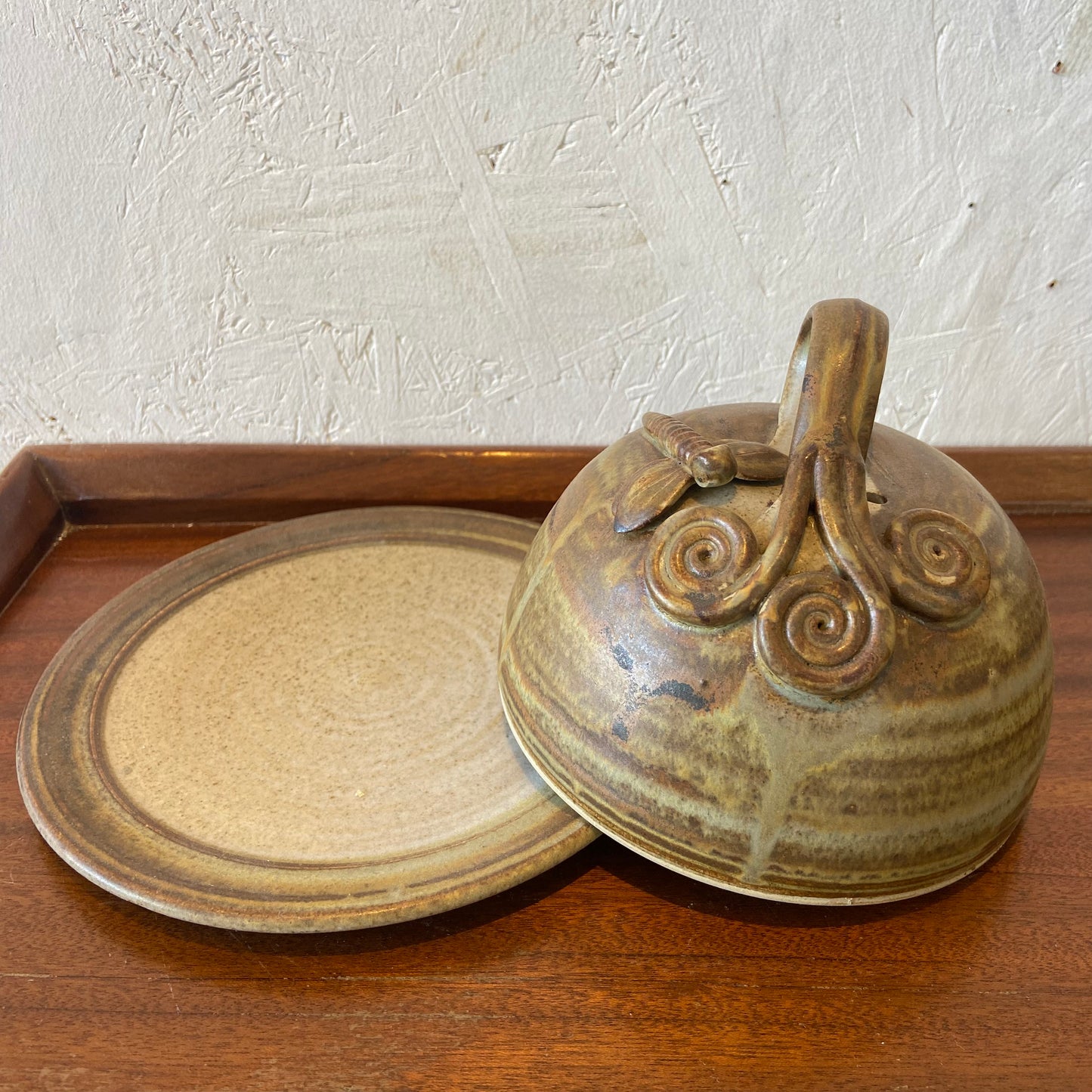 Vintage Studio Pottery Dragonfly Cloche