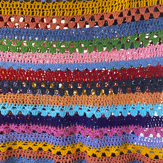 Vintage Rainbow Crochet Blanket