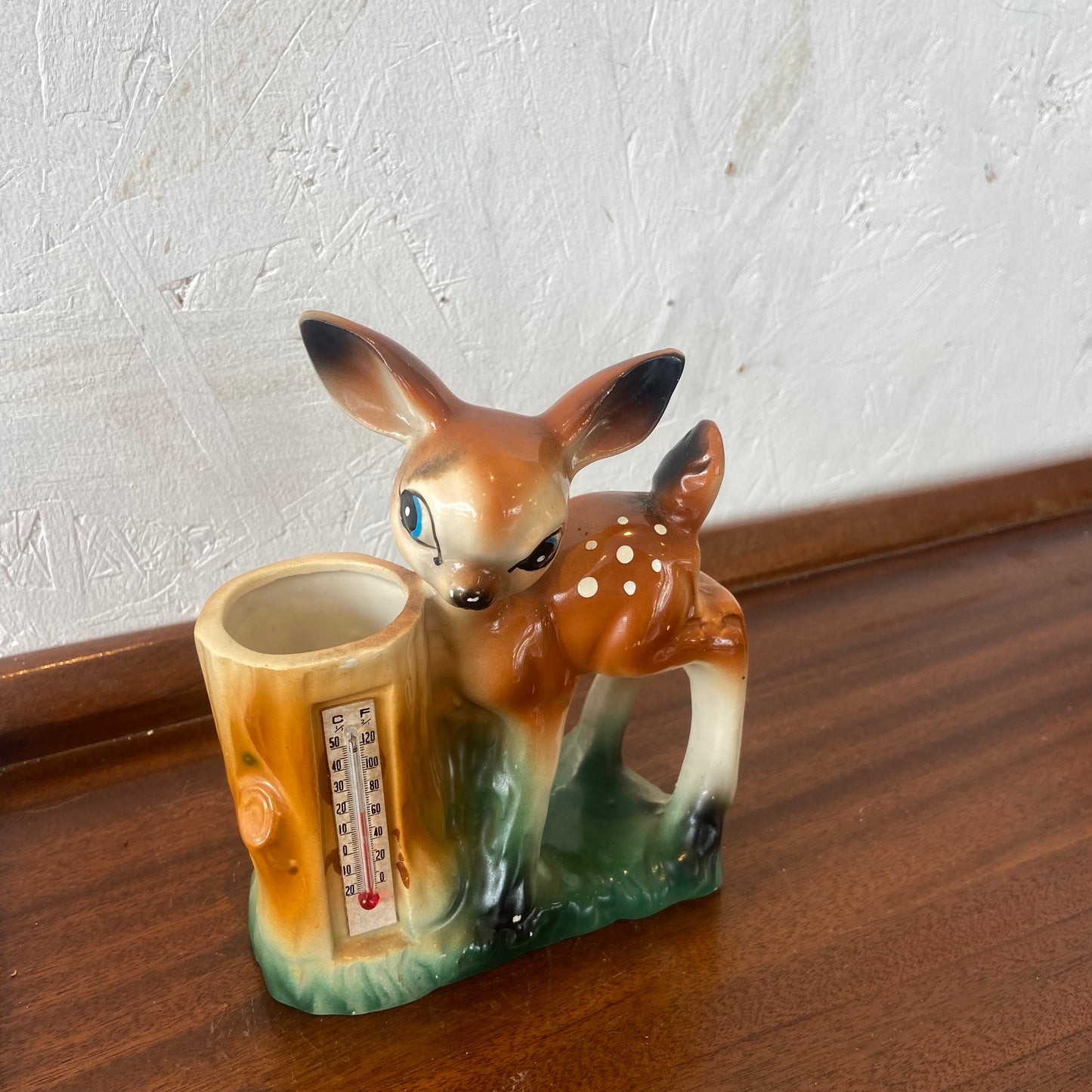 Vintage Deer Thermometer Bud Vase