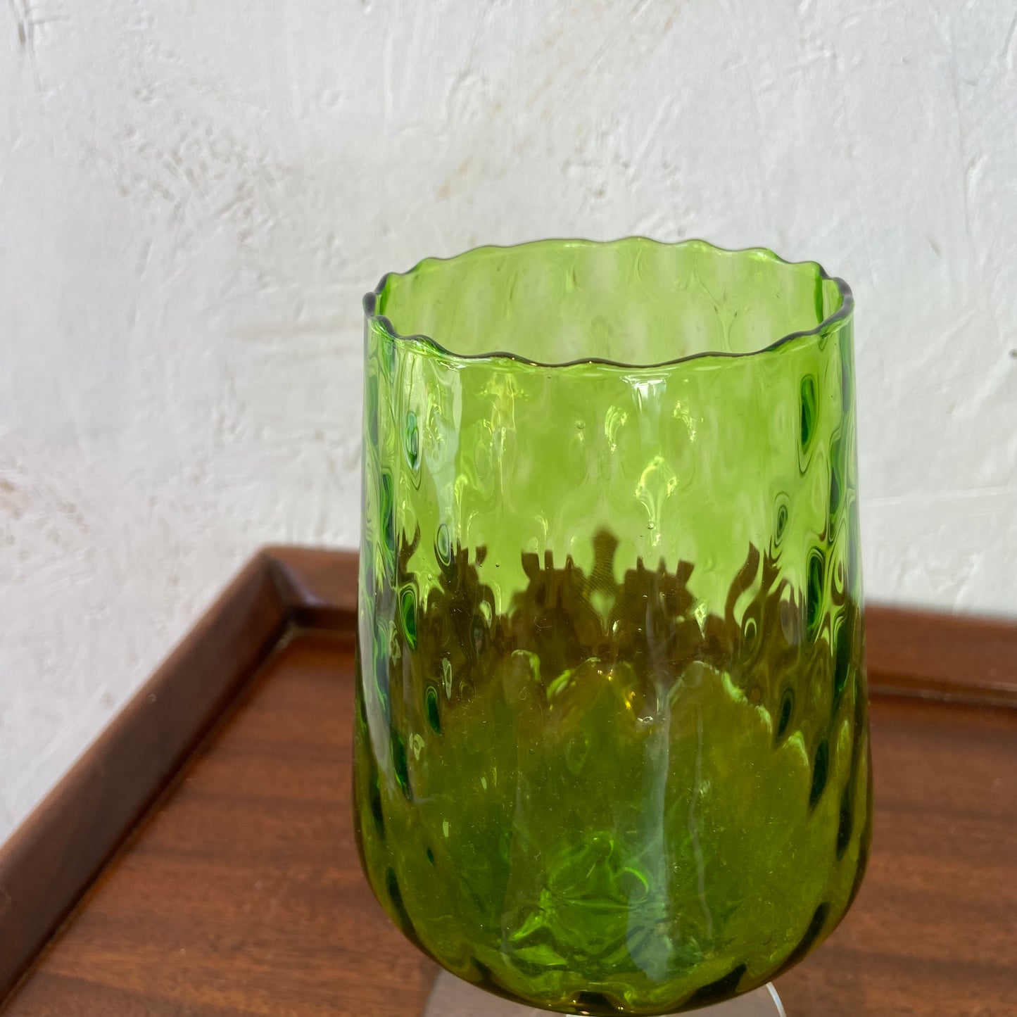 Vintage Green Glass Empoli Brandy Snifter Vase