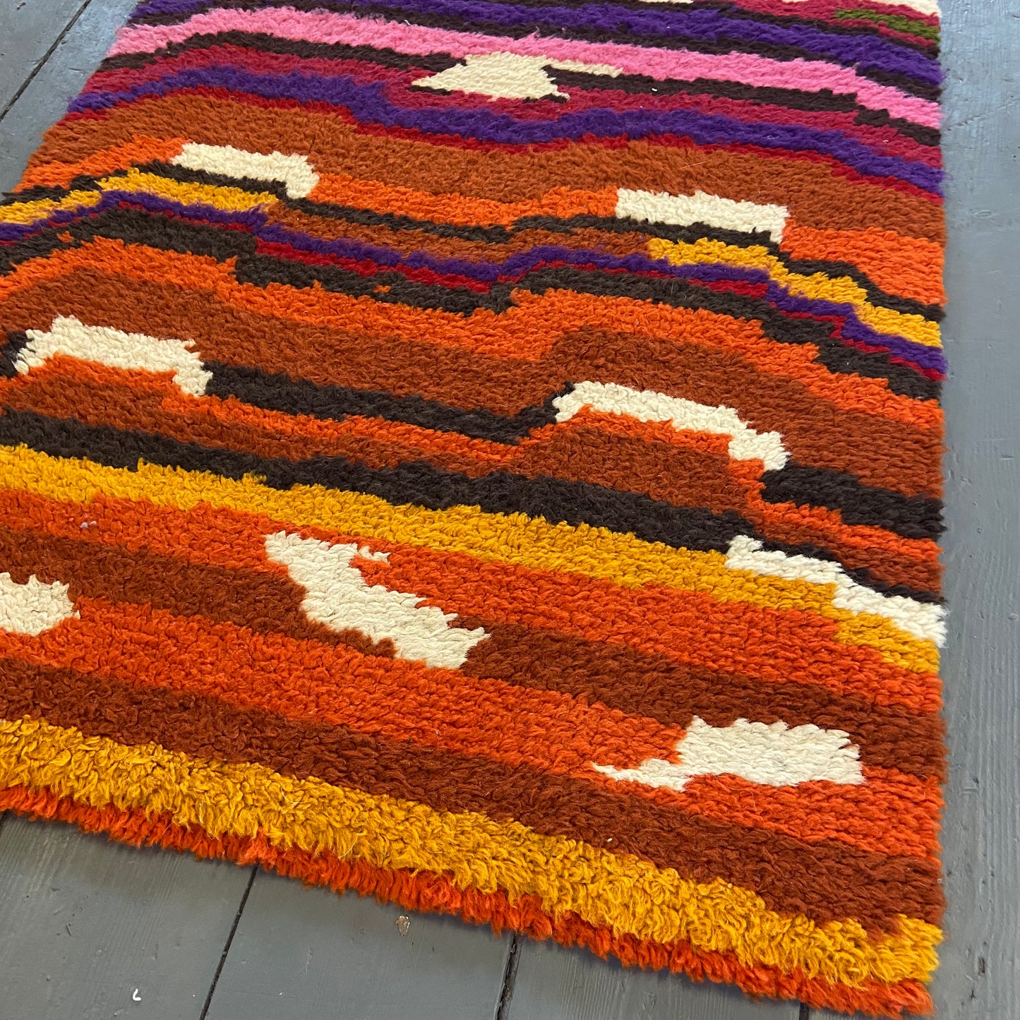 Vintage Moroccan Style Colourful Shag Rug