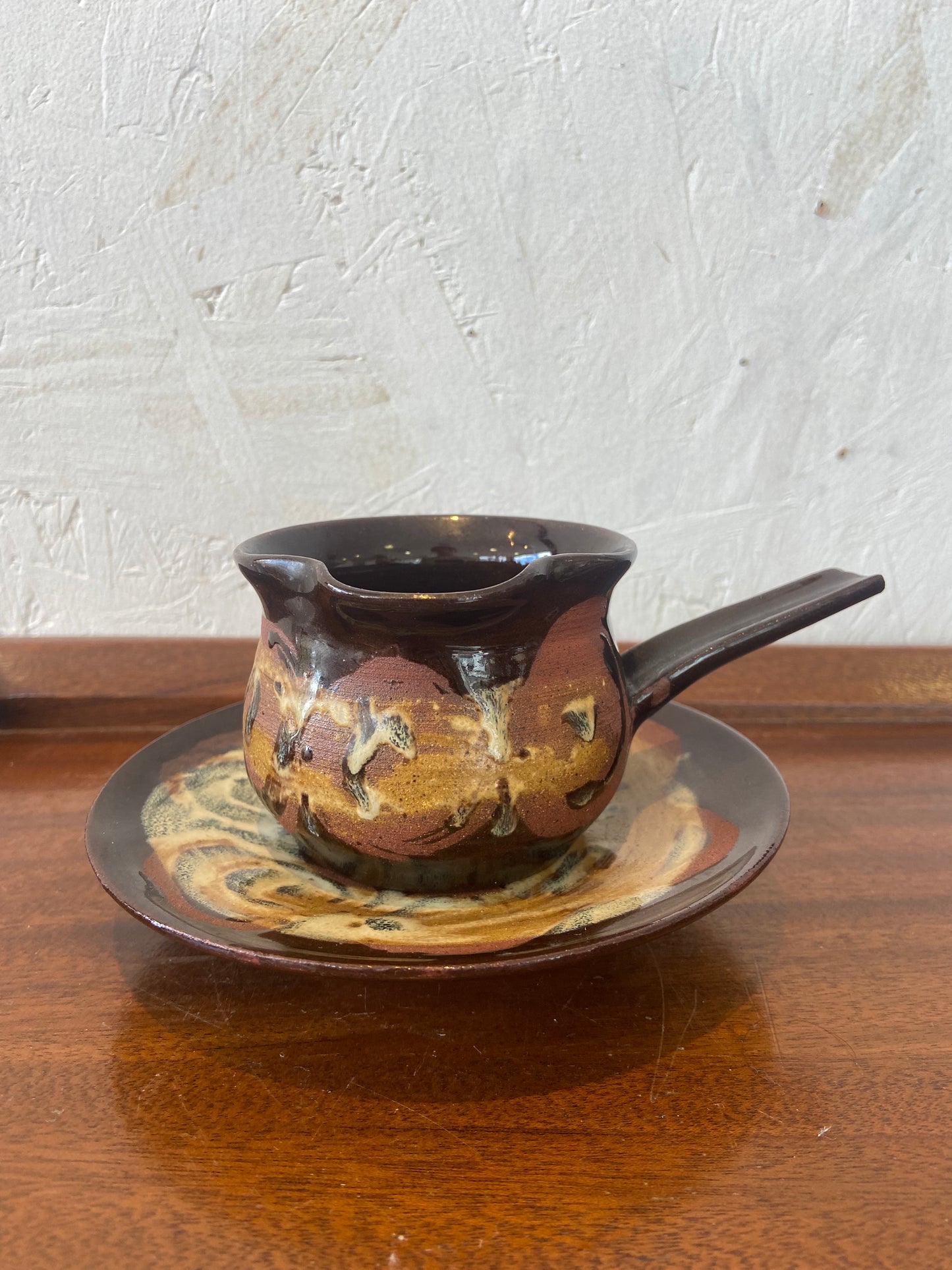 Alvingham Pottery Coffee Jar and Saucer