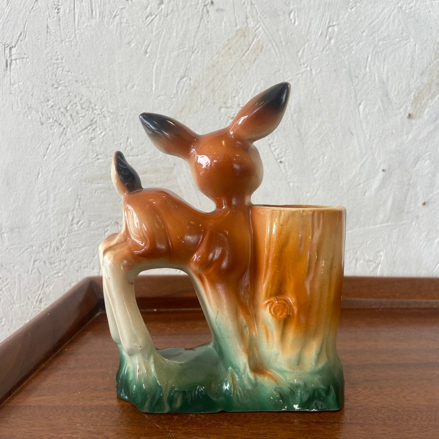 Vintage Deer Thermometer Bud Vase