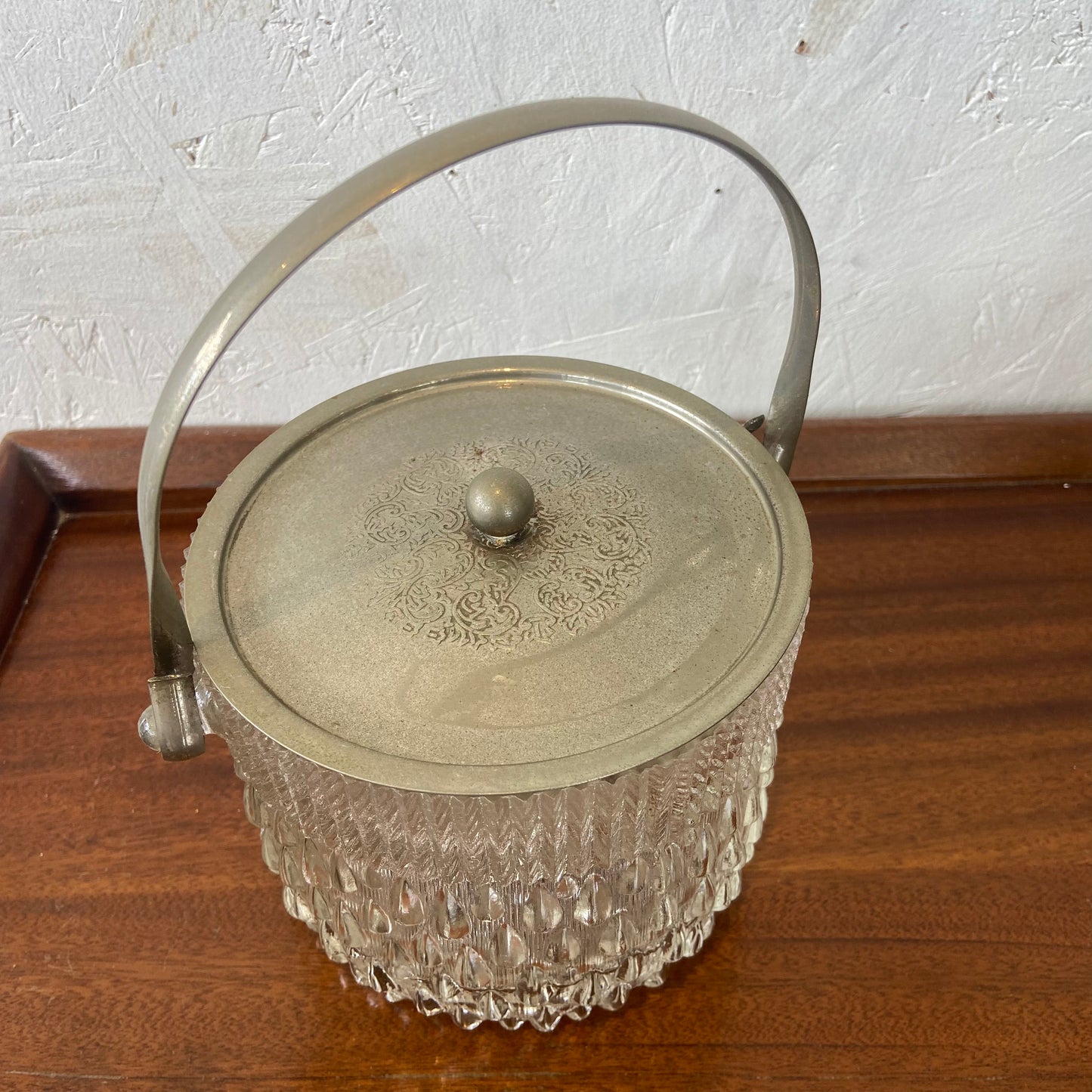 Vintage Cut Glass Lidded Ice Bucket