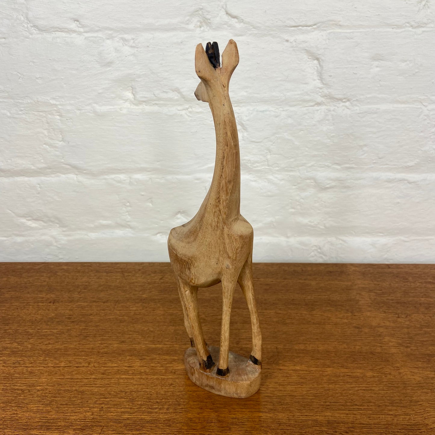 Vintage Hand Carved Wooden Giraffe