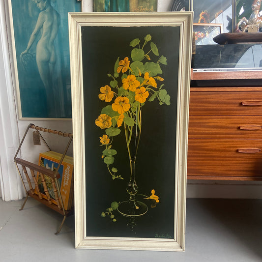 Vintage Framed Floral 'Nasturtiums' Picture by Barbara Tate