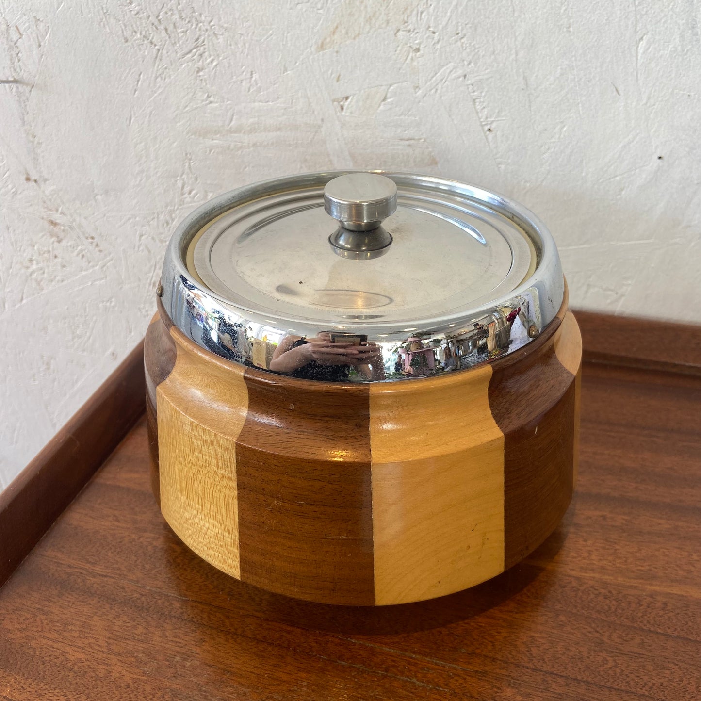 60s Lancraft Woodware Ice Bucket Jar
