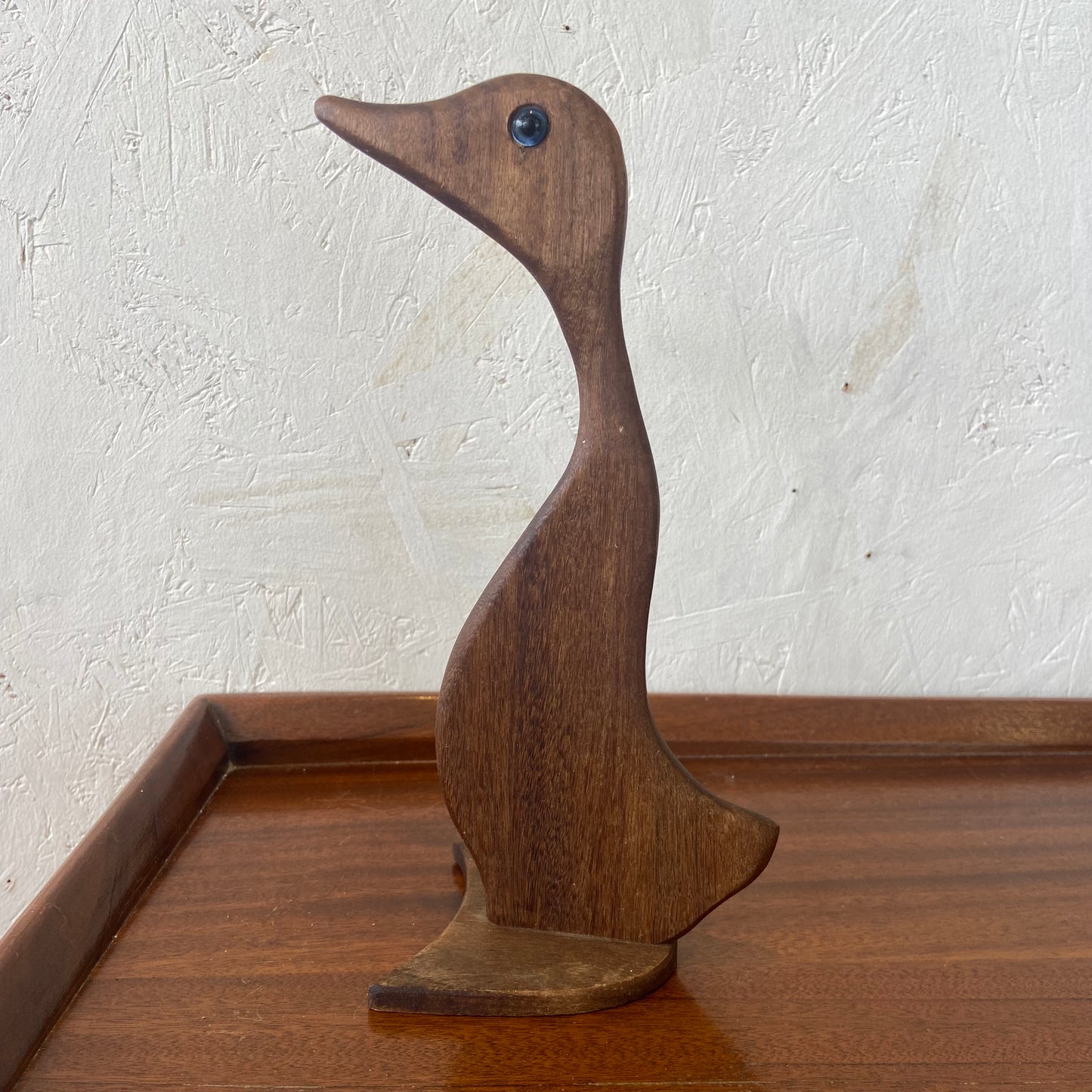 Vintage Teak Flat Duck Figure