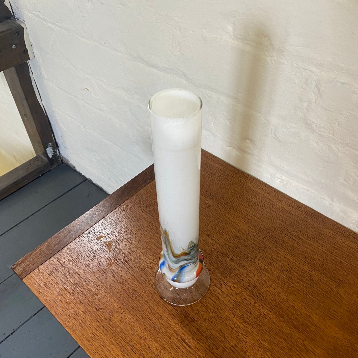 Marble Effect Opaque Glass Vase
