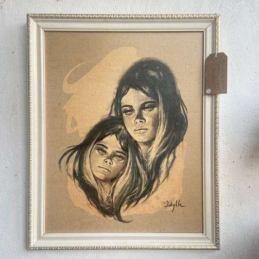 Mid-Century Framed Print ‘Filettes’ by F Idylle Jolylle